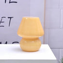Glass LED Desk Light Mushroom Table Lamp Ljojo Korean Style Striped Bedside Lamp