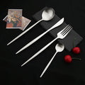 Ljojo 24-Piece Stainless Steel Cutlery Set - Matte Silver Western Flatware Tableware