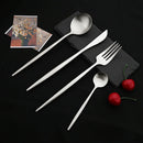 Ljojo 24-Piece Stainless Steel Cutlery Set - Matte Silver Western Flatware Tableware