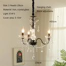 American Retro Black E14 Crystal Chandelier by Ljojo- Artful Living Room Ceiling Pendant Lights