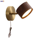 Ljojo LED Wall Sconce Lamp Walnut Wood Base Modern Art Fixture