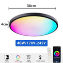 Ljojo 38cm Round Smart Ceiling Light: RGB Ambient, APP Remote Dimming, Voice Control
