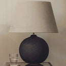 Ljojo Ceramic Table Lamp LED Night Light Fabric Lampshade Bedroom Decor Pottery Jar Style