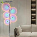 Industrial LED Floor Lamp with Sunset Shadow Rainbow Tree Branch Art by Ljojo for Home Decoration