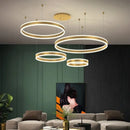 Modern Ring LED Chandelier Up and Down Glow for Restaurant Living Room Bedroom Home Decor Pendant Lamp