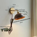 Ljojo LED Walnut Wood Wall Lamp Sconce, Modern Japanese Style, Pull Chain Switch