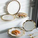 Ljojo Light Luxury Ceramic Dinner Plate for Steaks, Noodles, Fruits, and Dim Sum