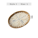 Ljojo Light Luxury Shell Inlaid Rattan Storage Basket Tray