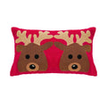 Christmas Reindeer Red Embroidery Pillow Cover for Ljojo - Soft Fabric, 45x45cm