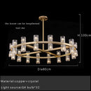 Ljojo Luxury Gold Chandeliers for Living Room in America with Glass Crystals and LED Lighting