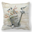 Ljojo Merry Christmas Cotton Linen Pillowcase Home Decor Happy New Year