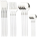 Ljojo 16-Piece Stainless Steel Cutlery Set in Black Gold Mirror Finish