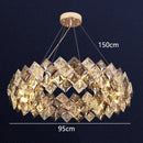 Ljojo Luxury Crystal Living Room Chandelier Pendant Light Fixture Glass Indoor Lighting