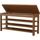 Ljojo™ 3-Tier Wooden Shoe Storage Bench for Entryway - Front Door Rack