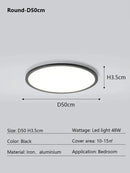 Ljojo LED Ceiling Light: Remote Control, Large Luminous Surface, Bedroom Lamp