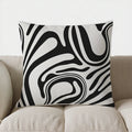 Ljojo Modern Abstract Black & White Throw Pillow Cover for Sofa, Bedroom, Car