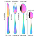 Ljojo 24-Piece Stainless Steel Rainbow Cutlery Set and Tableware