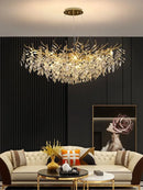 LED Luxury Gold Large Ceiling Chandelier for Living Room by Ljojo