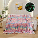 Ljojo Luminous Rainbow Unicorn Pegasus Star Flannel Blanket - Machine Washable Printing and Dyeing Blanket
