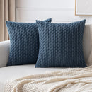 Beige Boho Corduroy Throw Pillow Cover 18x18 Inch for Modern Home Decor by Ljojo