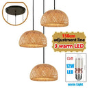 Bamboo Wicker Pendant Chandelier Hand Woven E27 Ceiling Light by Ljojo