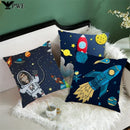 Cartoon Spacecraft Astronaut Rocket Pillowcase for Home Decor - Ljojo
