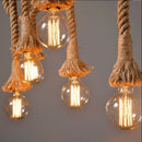 Ljojo Retro Hemp Rope Chandelier Base LED Lights Holder AC220V Home Restaurant Lighting