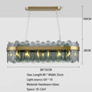 Nordic Living Room Crystal Pendant Lights Smoke Grey Modern Minimalist Glass Decor Dining Bedrooms by Ljojo