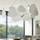 80cm White Fabric Art Sector Chandelier - Modern Indoor Decorative Lighting by Ljojo