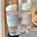 Ljojo 500ml Clear Leakproof Water Bottle with Straw - Portable for Travel & Office