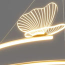 Minimalist Luxury LED Chandelier Butterfly Circle Pendant Light Home Room Decor Ljojo