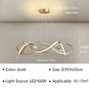 Modern Waves Metal LED Pendant Lights Luxury for Living Room Chandelier Bedroom by Ljojo