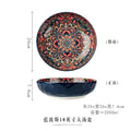 Ljojo 10-Inch Ceramic Bohemian Soup Bowl for Household Dining and Serving