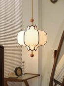 Japan Retro Fabric Pendant Light Chandelier Wooden Ball LED Mood for Living Room by Ljojo