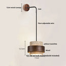 Ljojo LED Wall Sconce Light Fixture Yellow Travertine Stone Wood Nordic Design