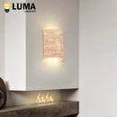 Ljojo Yellow Travertine Wall Sconce Elegant Natural Stone LED Light for Bedroom & Outdoor Decor