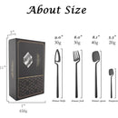 Ljojo 24-Piece Black Stainless Steel Cutlery Set Dishwasher Safe