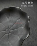 Ljojo Lotus Leaf Plate: Tall Chinese Dim Sum Tea Plate for Snacks & Fruits