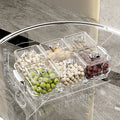 Ljojo 4/6 Grids Plastic Food Tray Dual Handle Snack Fruit Organizer