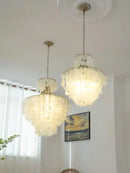 Ljojo Luxury Shell Chandelier: Chrome Metal Elegant Decorative Chandelier for Living Room & Hotel Lobby.