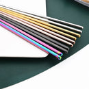 Ljojo 16-Piece Rainbow Stainless Steel Tableware Set with Dinner Spoons, Chopsticks, and Cutlery