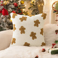 Embroidered Gingerbread Man Boucle Pillow Cover for Ljojo Home Décor