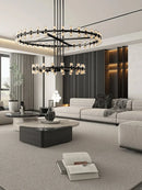 Ljojo Luxury Gold Chandeliers for Living Room in America with Glass Crystals and LED Lighting