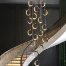 Ljojo Luxury Crystal Aluminum LED Chandelier - Modern Round Hanging Lamps
