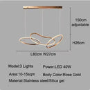 Ljojo LED Pendant Light Stainless Steel Modern Chandelier for Dining Kitchen Island