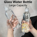 Ljojo 1000ml Glass Water Bottle with Time Marker Cover for
Water Drink and Outdoor, Transparent Large Capacity Bottle