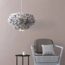 Gray Feather Bedside Lamp for Ljojo Nordic Minimalist Girl's Bedroom