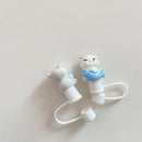 Kawaii Cat Silicone Straw Cover for 10mm Straws - Ljojo Charm Decoration