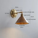 Ljojo LED Wall Sconce Switch Light Walnut Ash Wood Copper Arm Lampara Pared