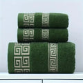 Ljojo Luxury Grey Cotton Towels Set: 1 Bath Towel, 2 Hand Towels - Quick Dry & Absorbent